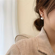 Double Pearl Heart Earrings
