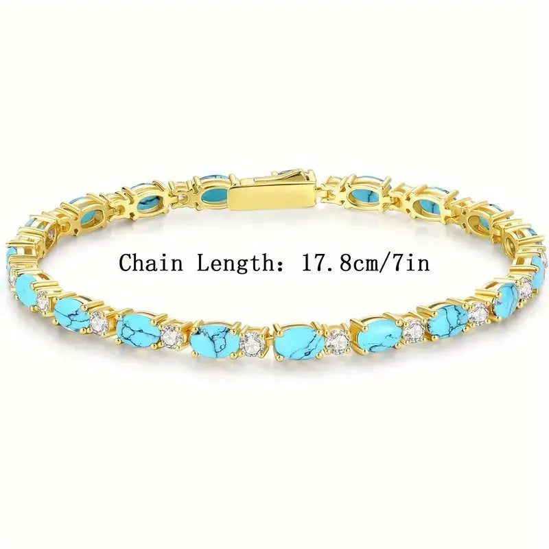 Natural Turquoise Stone Bracelet