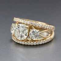 Golden Vintage Crystal Ring