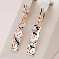 Elegant geometric earrings made of rose gold and silver