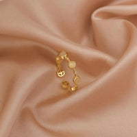 Adjustable Oculus Ring with White Stones in Gold