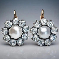 Mandala Crystal Earrings with Vintage Beads