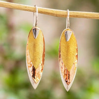 Yellow dangling vintage earrings