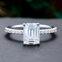 Vintage White Crystal Silver Zirconia Ring