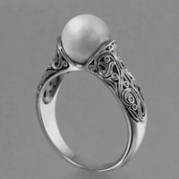Vintage Silver Bead Ring