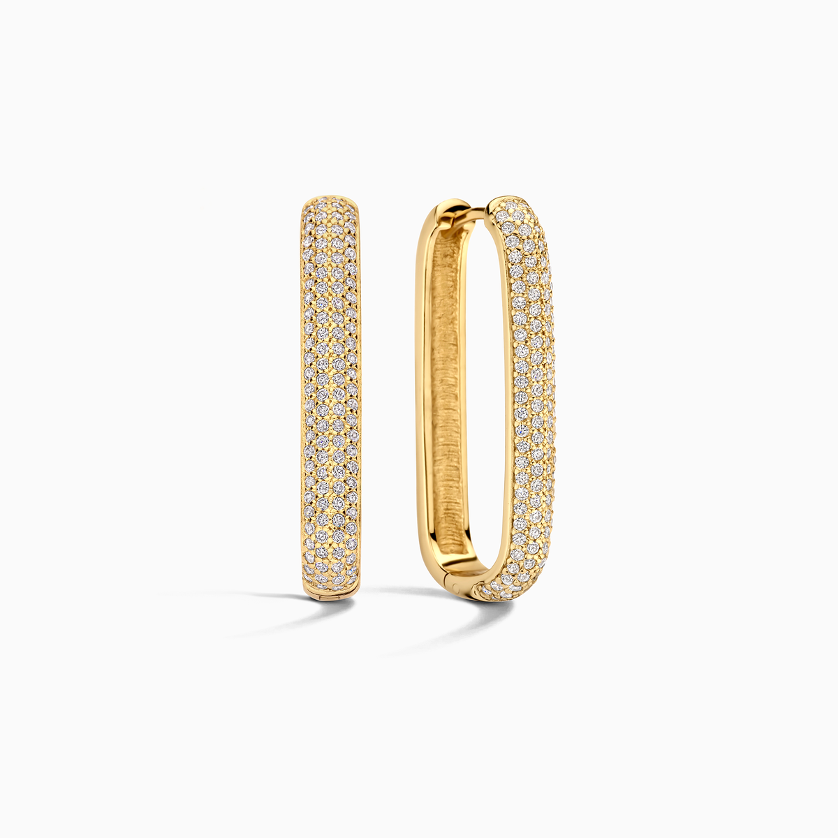 Large Icon Pavé Hoops | Gold 16k