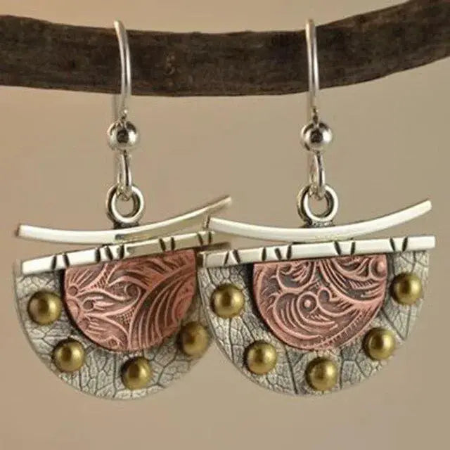 Vintage Braun Half-Moon Earrings