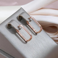 Simple Elegant Earrings with Zirconia in Gold