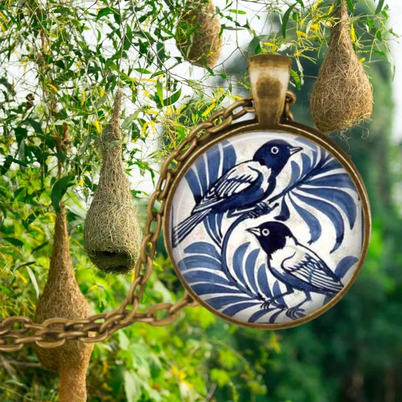 Forest Spirit Animal Glass Pendant Necklace