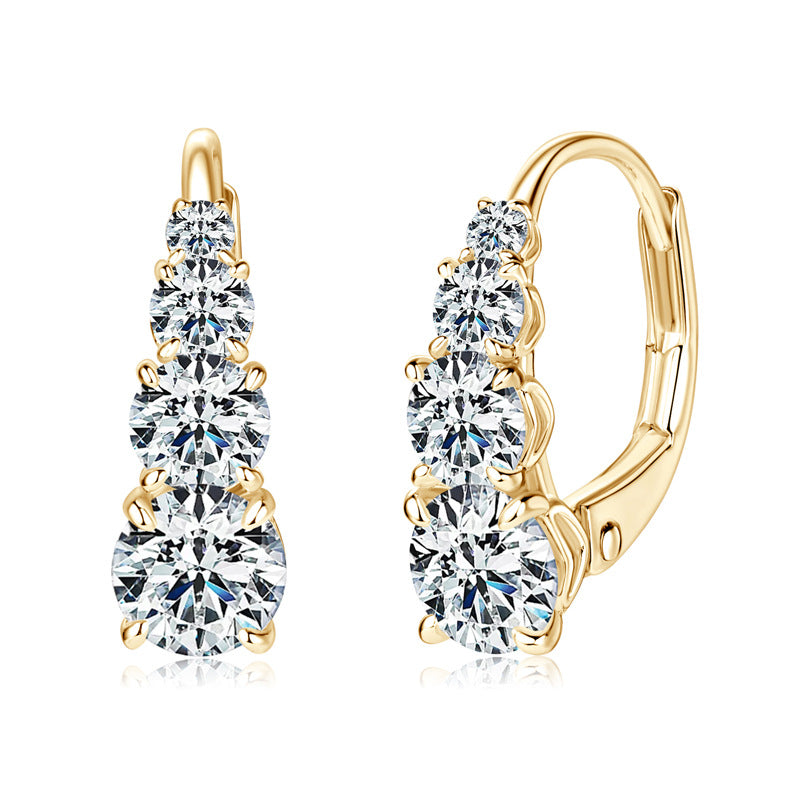 Carol four stone earrings | Gold 16k