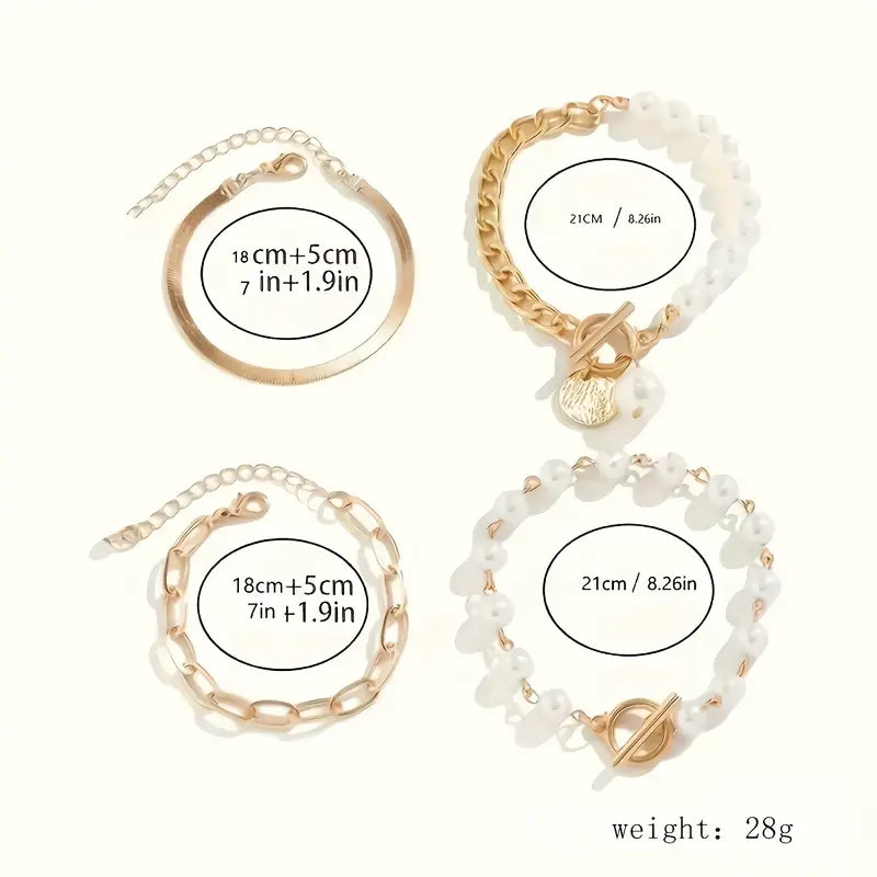Chic Gold 4-Piece Bracelet Set