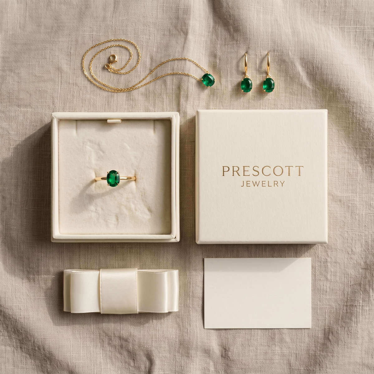 Prescott Jewelry packaging - emerald jewelry gift box
