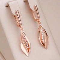 Elegant Lace Earrings with Zirconia in Rose Gold