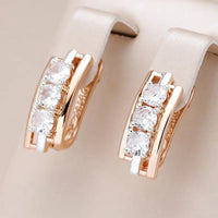 Earrings with crystals set in gold