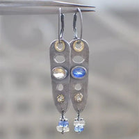 Blue Vintage Crystal Earrings made of Sterling Silver