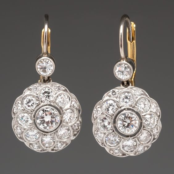 Vintage Crystal Earrings "Mandala