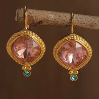 Vintage Rose Gold Crystal Earrings