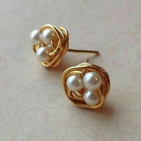 Vintage Beaded Nest Earrings