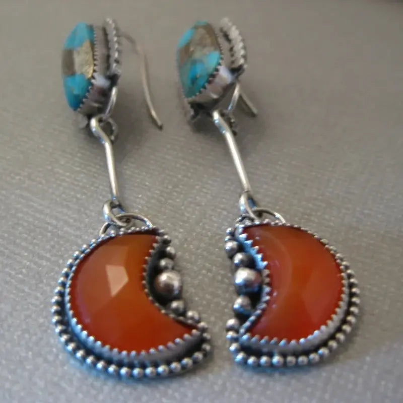 Red and Blue Vintage Earrings