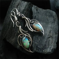 Vintage earrings made of blue opal in sterling silver