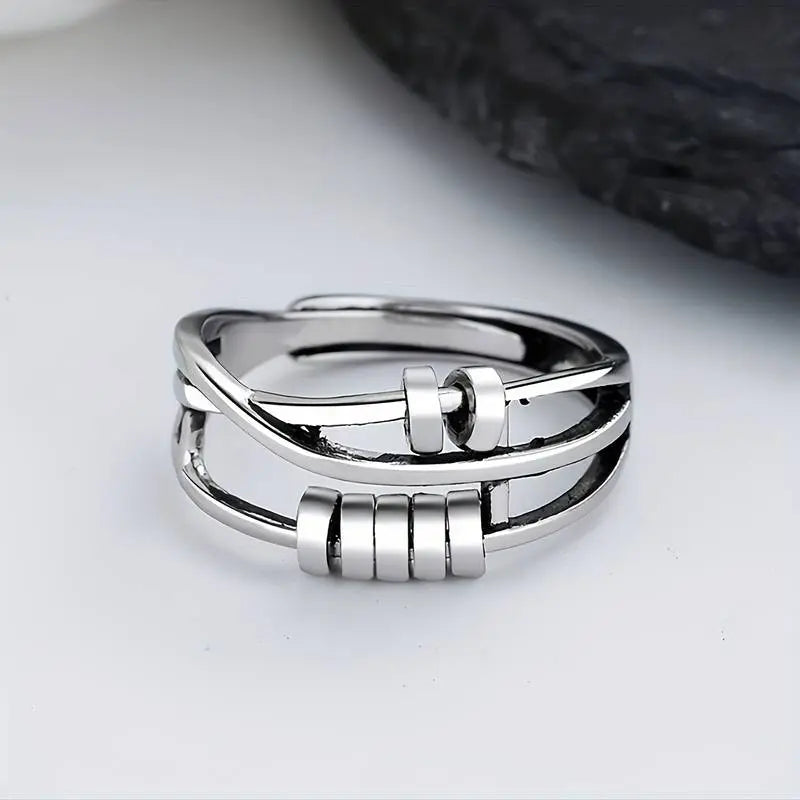Vintage Silver Tree Layered Ring
