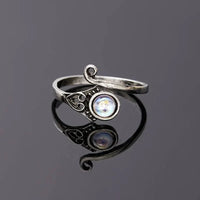 Vintage Open Moon Crystal Ring