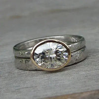 Vintage Dual Silver Zirconia Ring