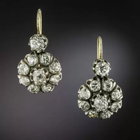 Vintage earrings with mandala made of zirconia