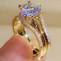Vintage multi-colored sparkling ring set