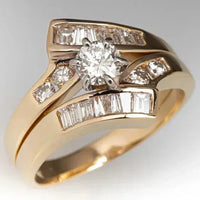 Irregular golden shiny vintage ring