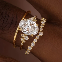 Elegant Ring Set with Zirconia