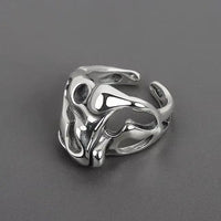 Irregular ring made of gold-plated silver