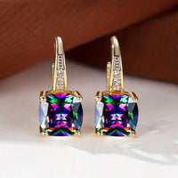 Mystic Stone Hoop Earrings